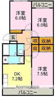 サンライズ香貫【303号室】の間取り