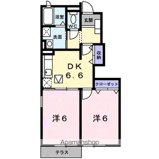 グランド・ライン大西【1階】の間取り