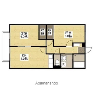 グランドール草戸Ⅱ【1階】の間取り