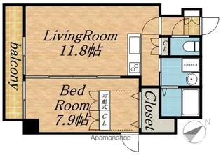 アルファスクエア南4条東【4階】の間取り