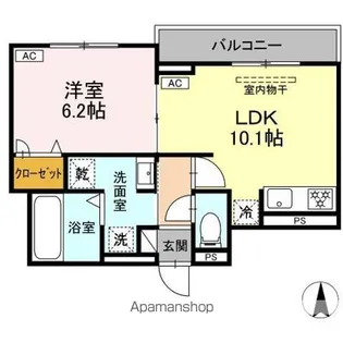 ルヴィータ剣町【2階】の間取り