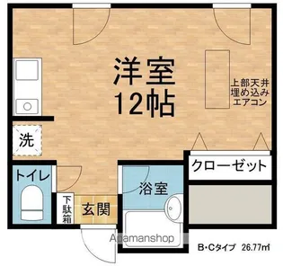 1Rの間取り画像