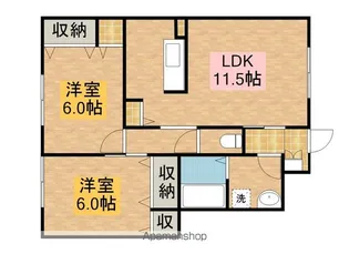サンガーデン神照【A102号室】の間取り