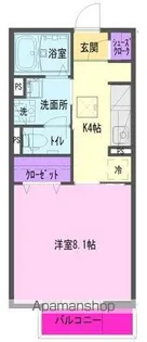 DIVERSITAさくら通り Ⅲ【108号室】の間取り