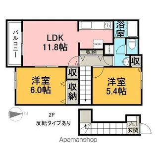 パティオⅠ【2階】の間取り