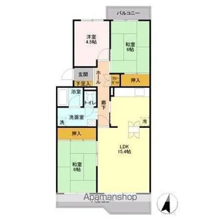 メルカード椿森【3階】の間取り