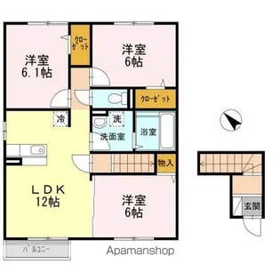 ソレア和徳 A【2階】の間取り