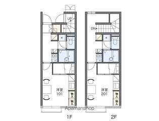 レオパレスフルール【208号室】の間取り