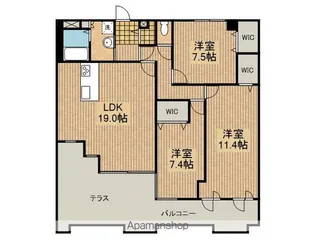 クリナーレ志家町【702号室】の間取り