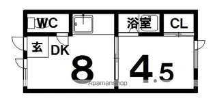 コーポアサヒ【201号室】の間取り