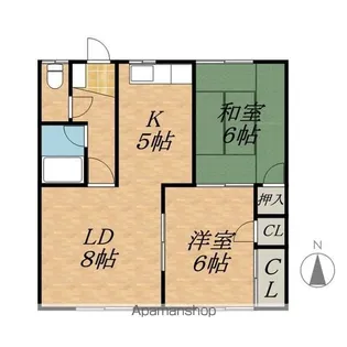 ハイツふくろう【2階】の間取り