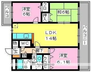 ネオパレス長者原【3階】の間取り