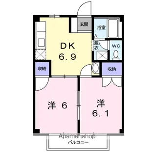 リュミエール河西【1階】の間取り