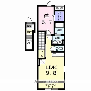ラ・ルーチェビータ【2階】の間取り