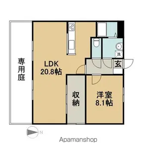 エスポワール七宝【1階】の間取り