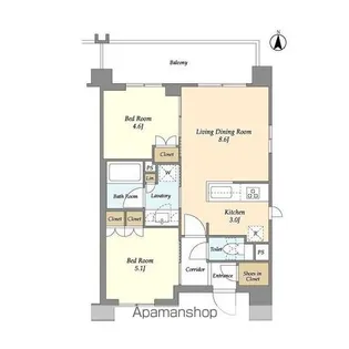 ラティエラ両国【3階】の間取り