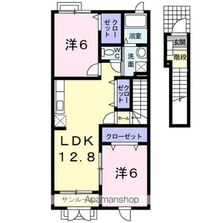 ヒラソールB【2階】の間取り