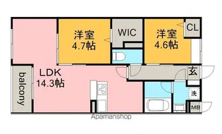 エスポアハイム城西南【3階】の間取り