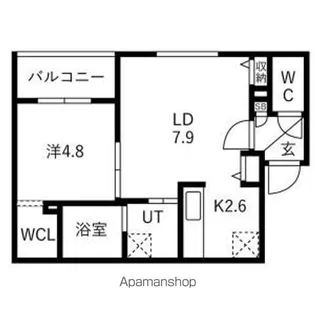 ALPHA GARDEN新札幌【203号室】の間取り