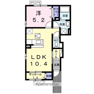 ブリーズ パセオS【1階】の間取り
