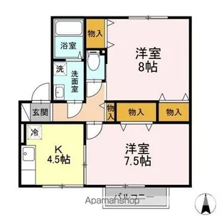 ジェルミナール B【2階】の間取り