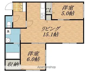 WEST VILLETTA(ウエストヴィレッタ)【3階】の間取り