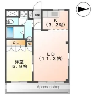 BLUEーRAY SEILAN【2階】の間取り