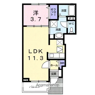 ジェルメE【1階】の間取り