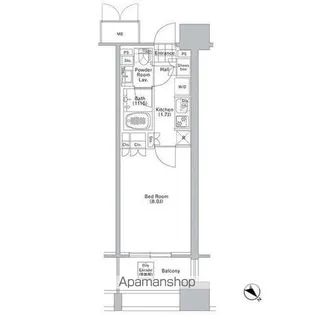 コンフォリア渋谷WEST【8階】の間取り