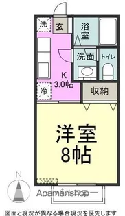 ベルフラワー青柳A棟【206号室】の間取り