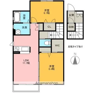 フランドール飯坂【2階】の間取り