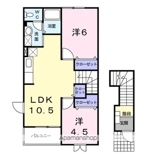 メゾン桃郷【201号室】の間取り