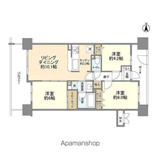 東京都大田区下丸子2丁目【マンション】の間取り