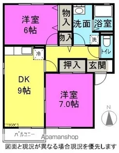 スカイコート 野村 A【2階】の間取り