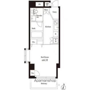 ラスパシオ三軒茶屋【4階】の間取り