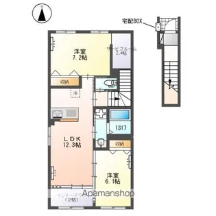 (仮称) 柏市若柴 アパート【2階】の間取り