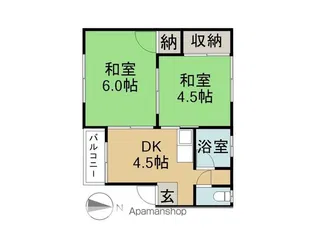コーポ三本木【305号室】の間取り
