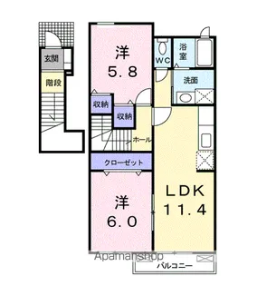 プラージュ A【2階】の間取り