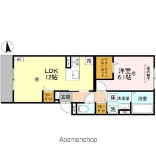 ORCHIDEA 大鳥【103号室】の間取り