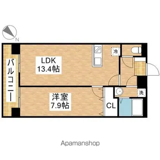 ベルファース川原通【14階】の間取り