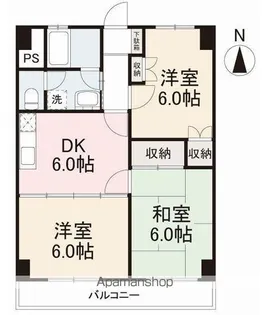 阿部ロイヤルハイツ【3階】の間取り