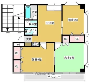 ロイヤルパレス亀谷【1階】の間取り