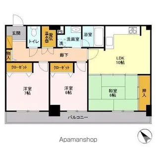 オーシャンビュー壱番館【15階】の間取り