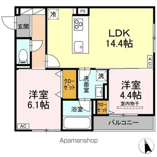 DーRESIDENCE引野【1階】の間取り