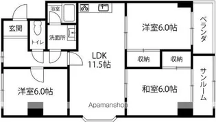 サンシャトー泉ヶ丘【201号室】の間取り