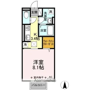 DーROOM富田 B【1階】の間取り