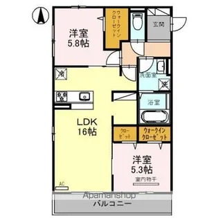 ラフォーレ堺【201号室】の間取り