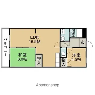 レジオン香流【3階】の間取り