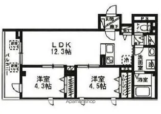 ラ・パートメント千葉【4階】の間取り