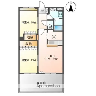 ウィステリア・ドゥオ【1階】の間取り